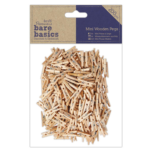 Pack of 50 Mini Wooden Pegs