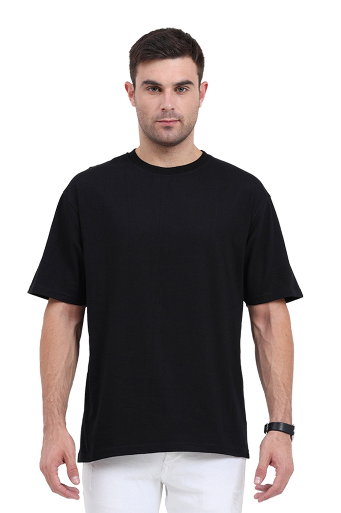 Oversized plain black t shirt for men – Uppstring