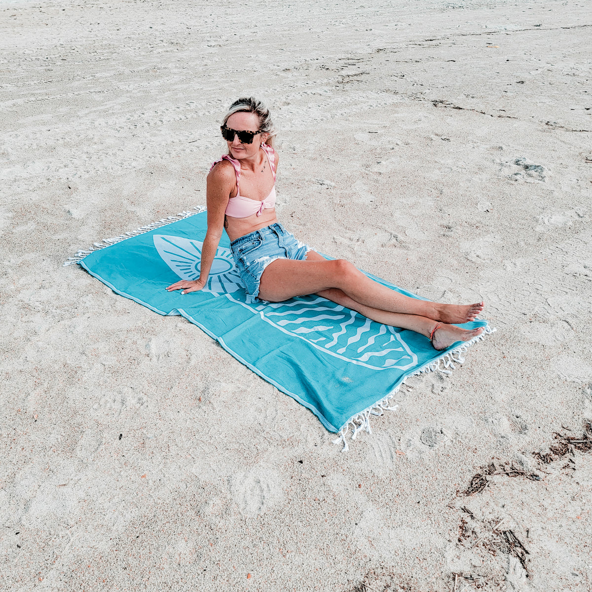 Sun, Sky, Sea, Sand Tea Towel