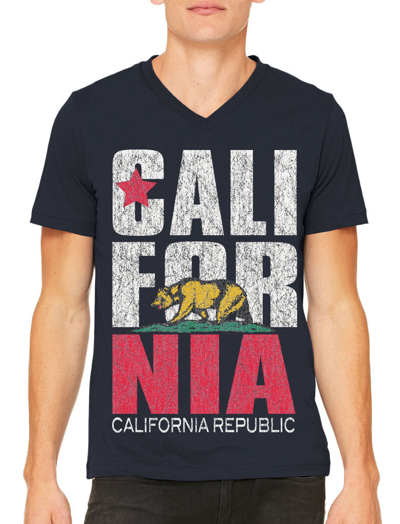 Cali For Nia California Republic Men's V-neck T-shirt – CYBERTELA