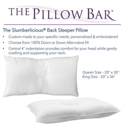 Slumberlicious® Back Sleeper Pillow – The Pillow Bar