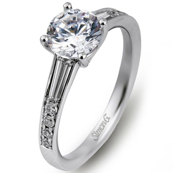 Simon G. Tapered Baguette Diamond Engagement Ring