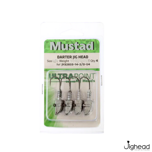 1 Packet of Size 2/0 Mustad Darter Jigheads - Choose the Weight