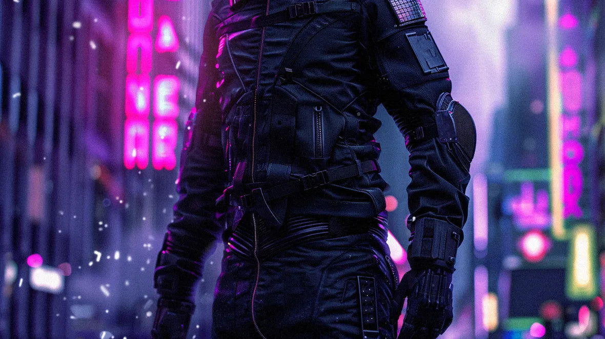 man wearing cyberpunk outfit