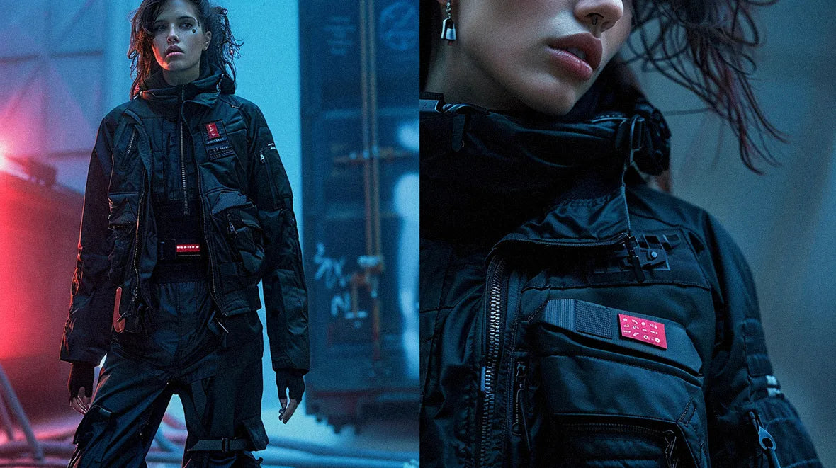 woman in cyberpunk clothing