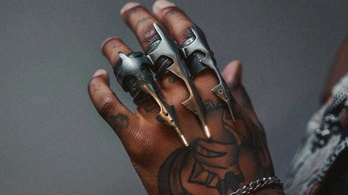a hand with Cyberpunk Jewelry