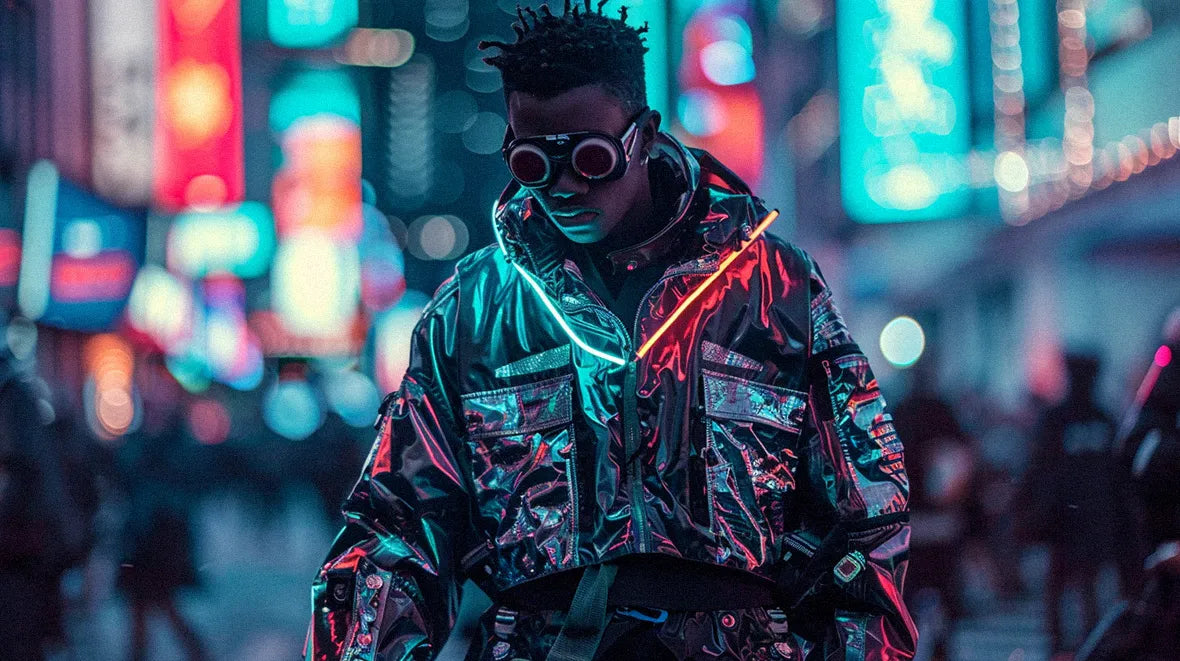 man wearing a Cyberpunk jacket