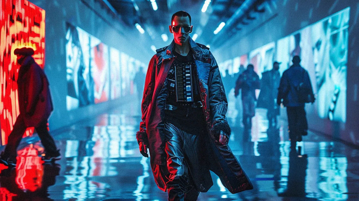 man with a stylish Cyberpunk Clothing
