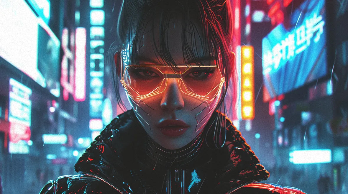 woman in cyberpunk universe