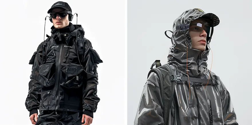 two men in cyberpunk outfit