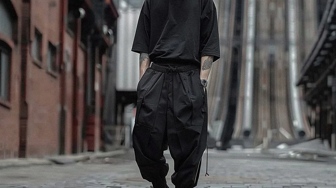 man walking with hakama pants