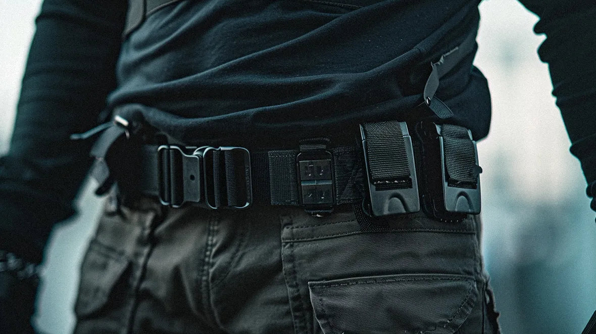 a man wearing a techwear belt