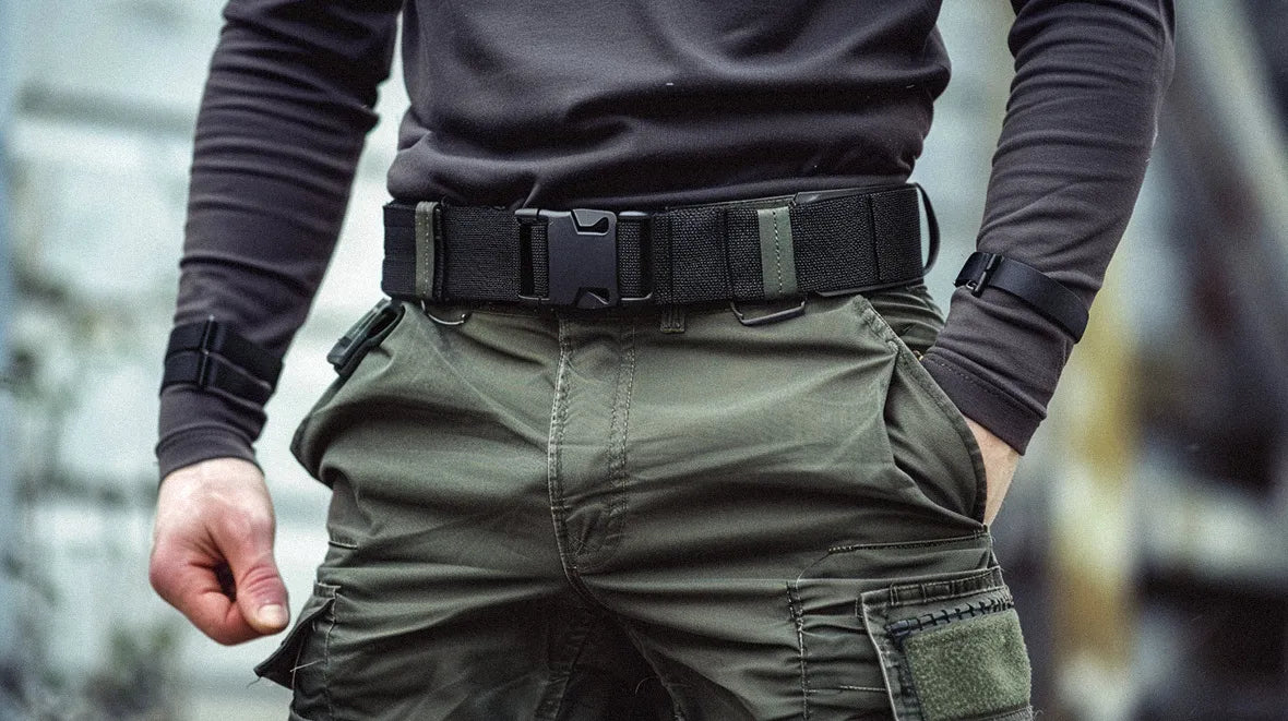 man wearing a techwear belt