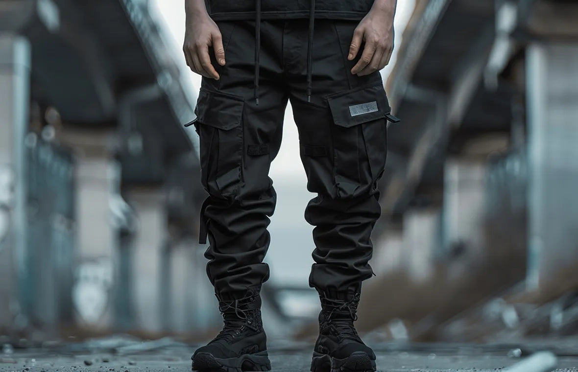 black techwear pants