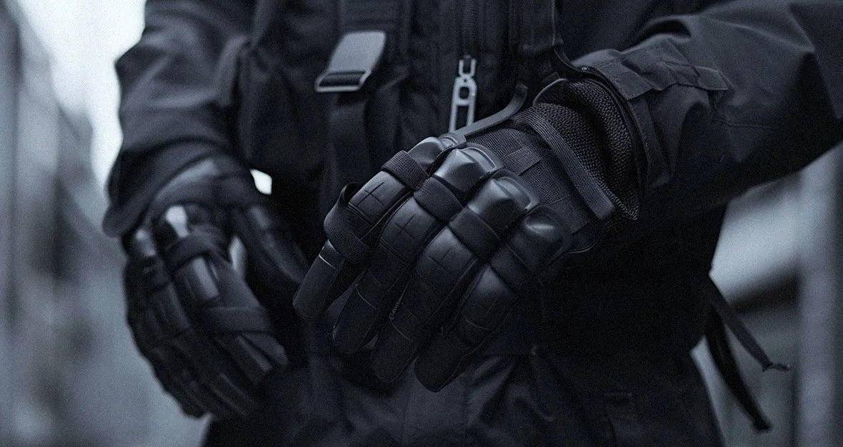 black techwear gloves