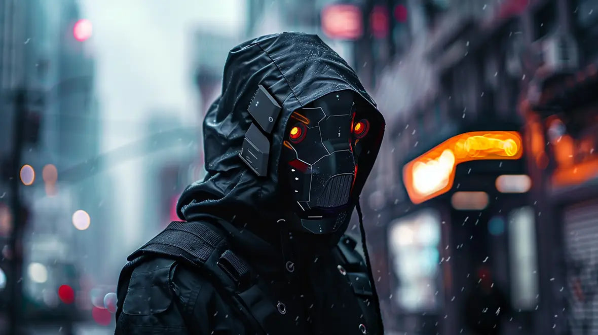 man wearing a techwear mask