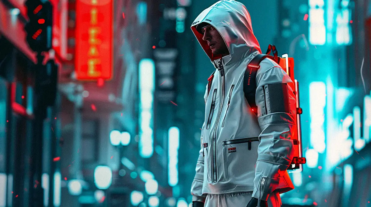 man in cyberpunk outfit