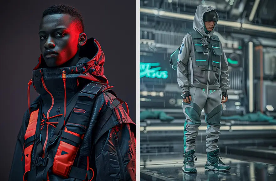 two men in techwear outfits