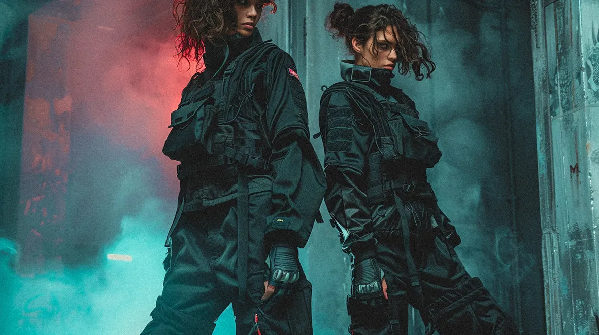 two women wearing warcore outfit