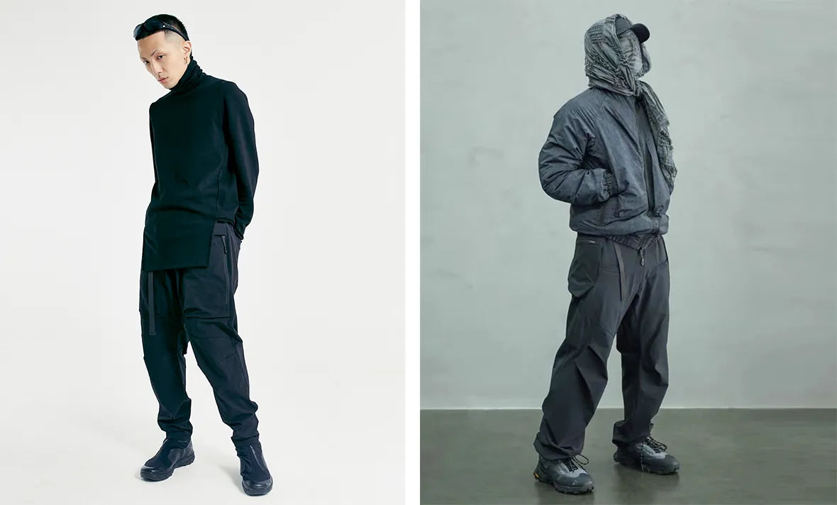 two men in techwear outfit