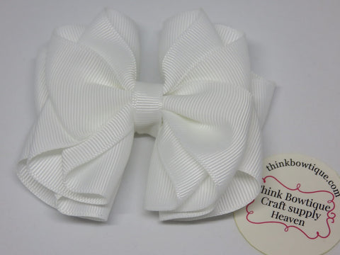 white ribbon bow comfirmation bow