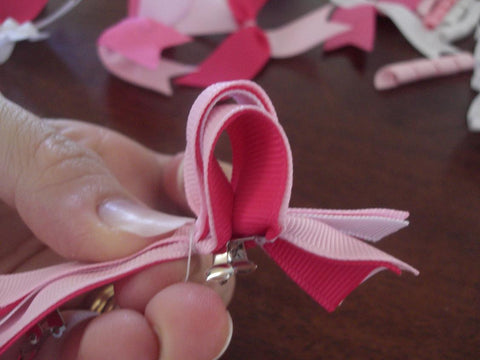 Make a funky loopy bow with grosgrain ribbon