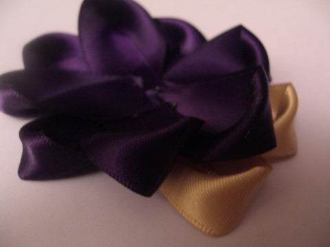 Make a triple layer rosette flower with satin ribbon