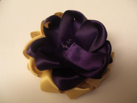 Make a triple layer rosette flower with satin ribbon