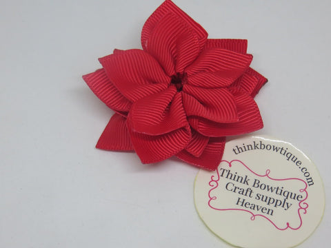 make a Christmas poinsettia flower with ribbon