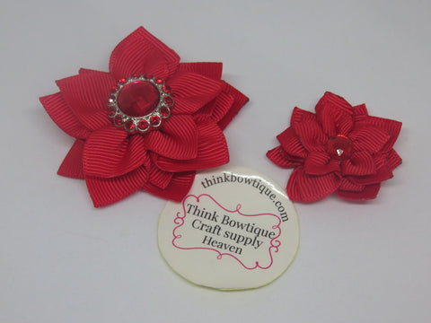 Make a Christmas poinsettia with ribbon