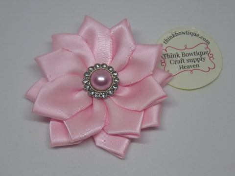 star flower made with satin ribbon