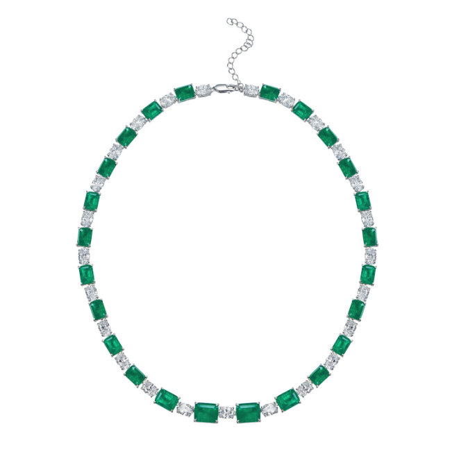 Emerald Green & Diamond Necklace by Margalit Rings – MargalitRings