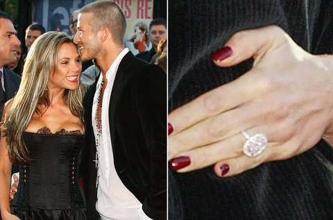 victoria beckhams 7.5 carat oval pink diamond engagement ring and our fake engagement ring copy