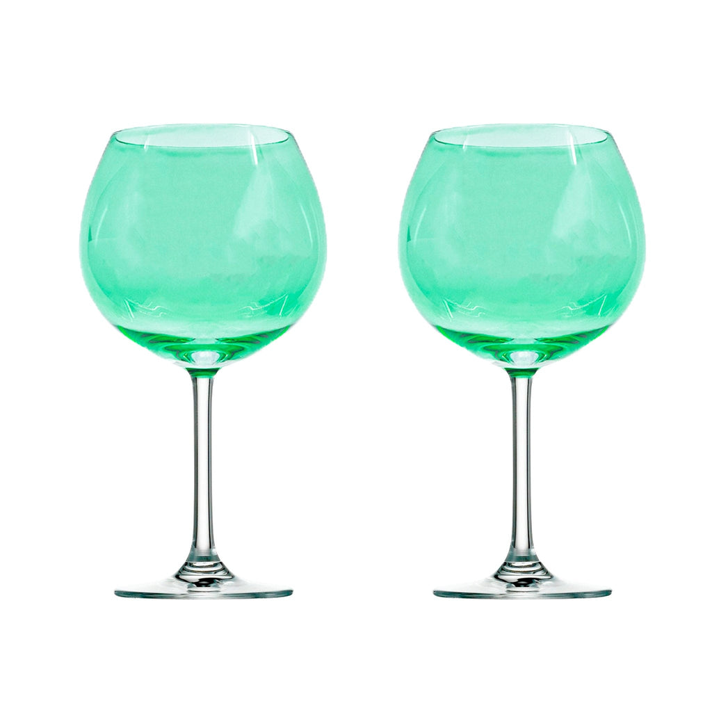 Blue Balloon Wine Glasses Set of 2