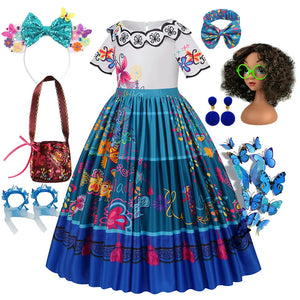 Mirabel Costume Girl Charm Encanto Disguise Dress Birthday Princess Theme Party Fantasy Outfits Toddler Girls Carnival Sets - Kidz Kompany