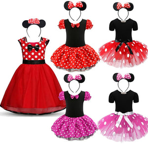 1-6 Years Baby Girl Mickey Pettiskirt Children Summer Clothes Kids Minnie Polka Dot Dress Girls Birthday Party Christmas Costume - Kidz Kompany
