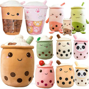 Cute Boba Milk Tea Plushie Toy Soft Stuffed Latte Americano Coffee Taste Milk Tea Hug Pillow Balls Bubo Tea Cup Cushion For Kids - Kidz Kompany