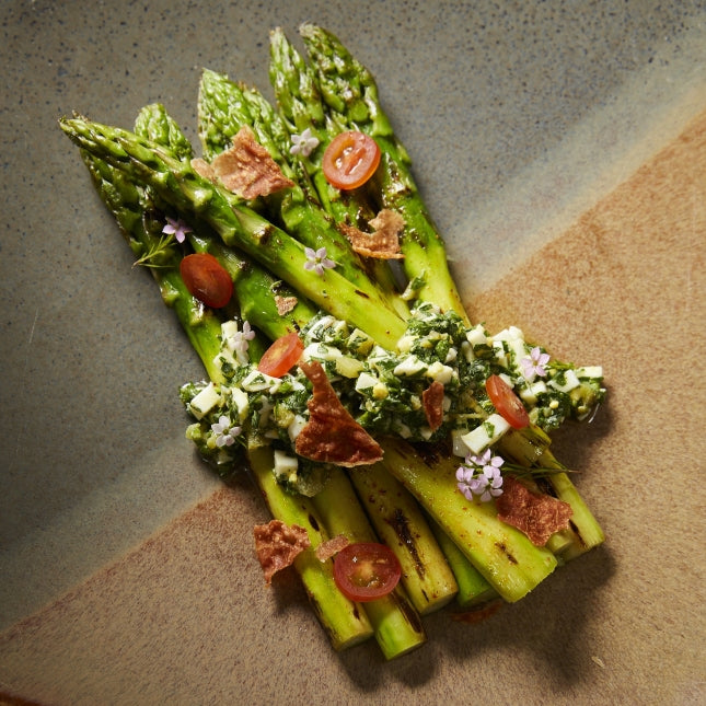 Roasted Asparagus with Gribiche Sauce