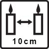 Keep candles at least 10 cm apart