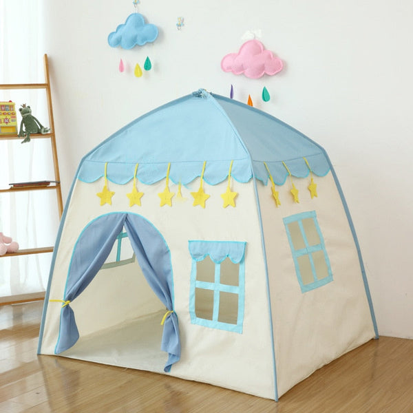 Tipi Enfant Intéieur- Tente de Jeux avec Tapis et Fenêtre Décoratif, Tente  pour chambre d'Enfants, Cadeau Parfait Pour Fille Garçon - 120x120x130cm  (Blanc)