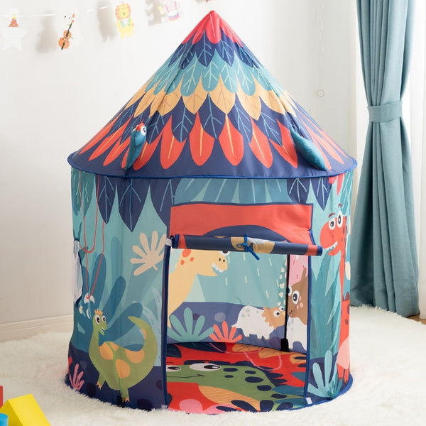 Relaxdays Tente pour enfants, en forme de tipi, avec tapis, H x L x P :  env. 154 x 124 x 124 cm, blanc et rose