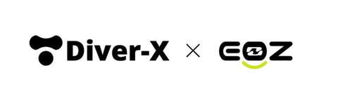 Logo of Diver-X and EOZ co-branded together