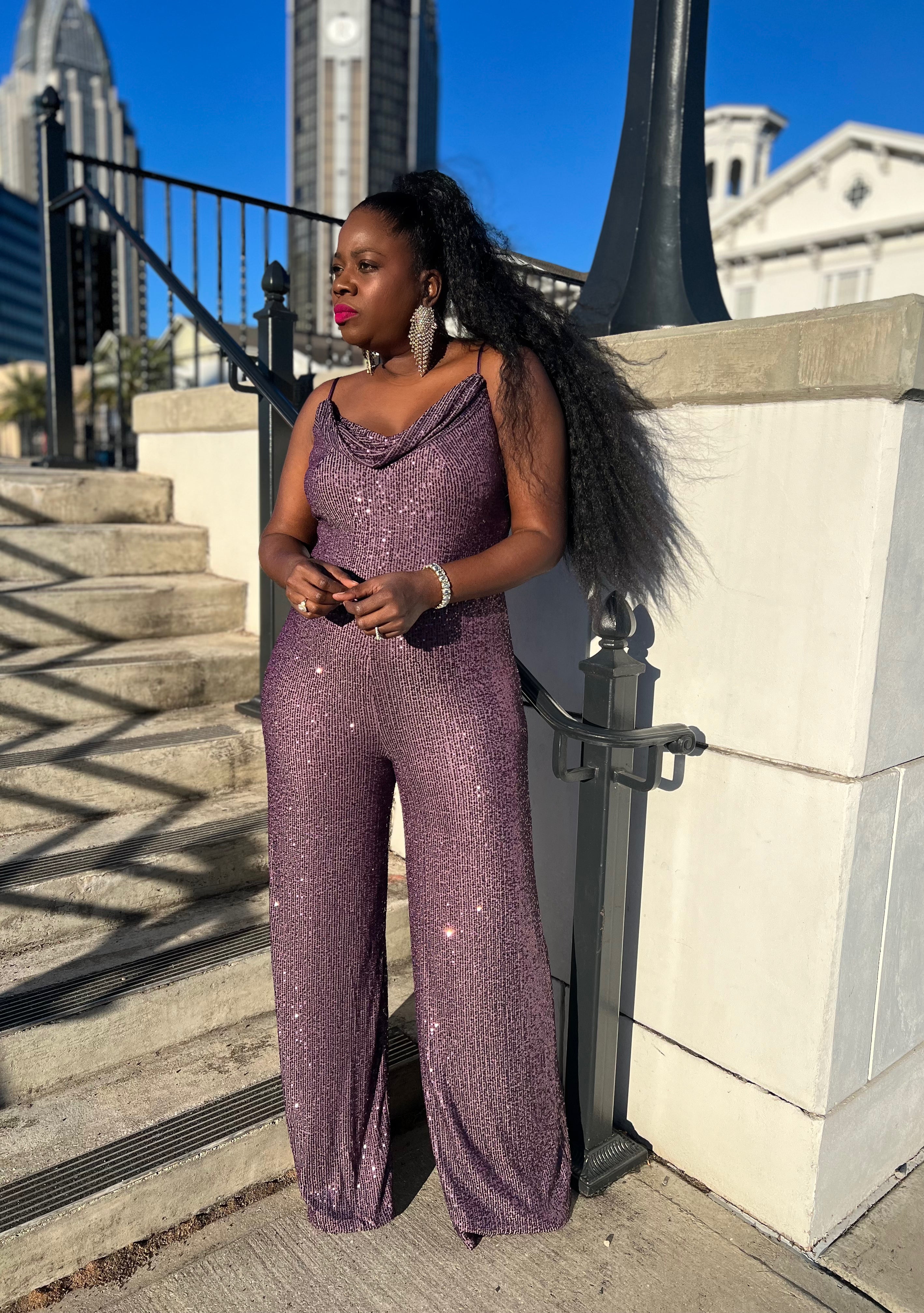 “Purple Fantasy” Jumpsuit (Plus+) (Clearance)