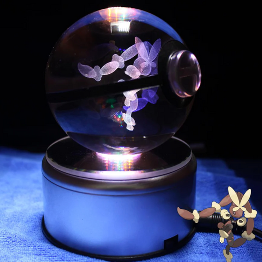 Eevee Large Crystal Pokeball 3D Laser Engraving – Crystal PokeVerse