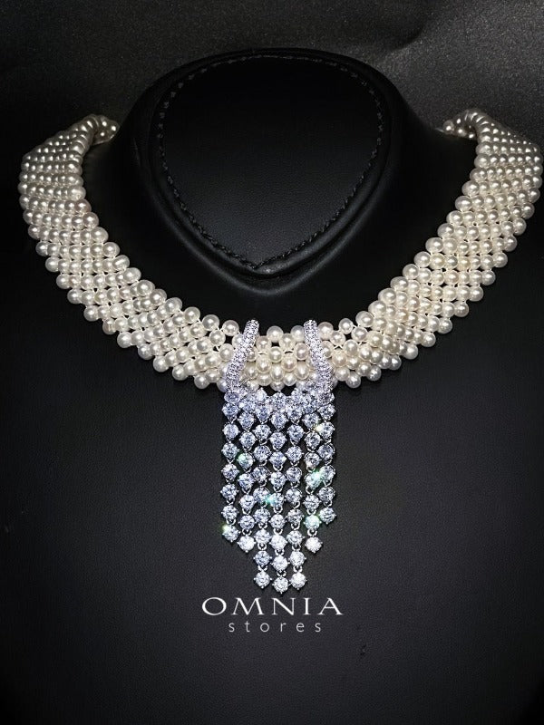 OMNIA Angelina Pearl Set in 92.5 Silver