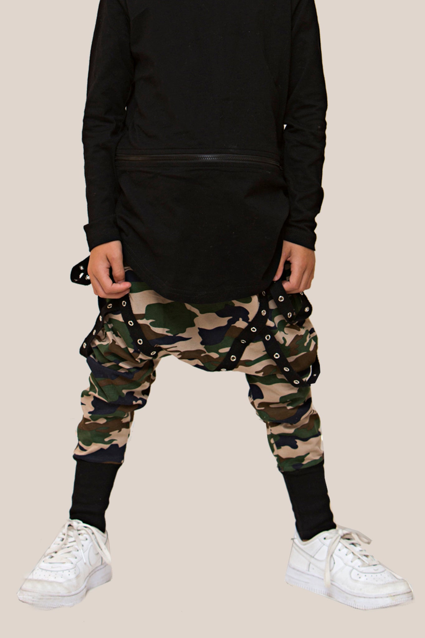 camo drop crotch pants