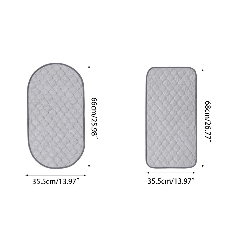 A baby lying comfortably on the waterproof diaper changing mat.