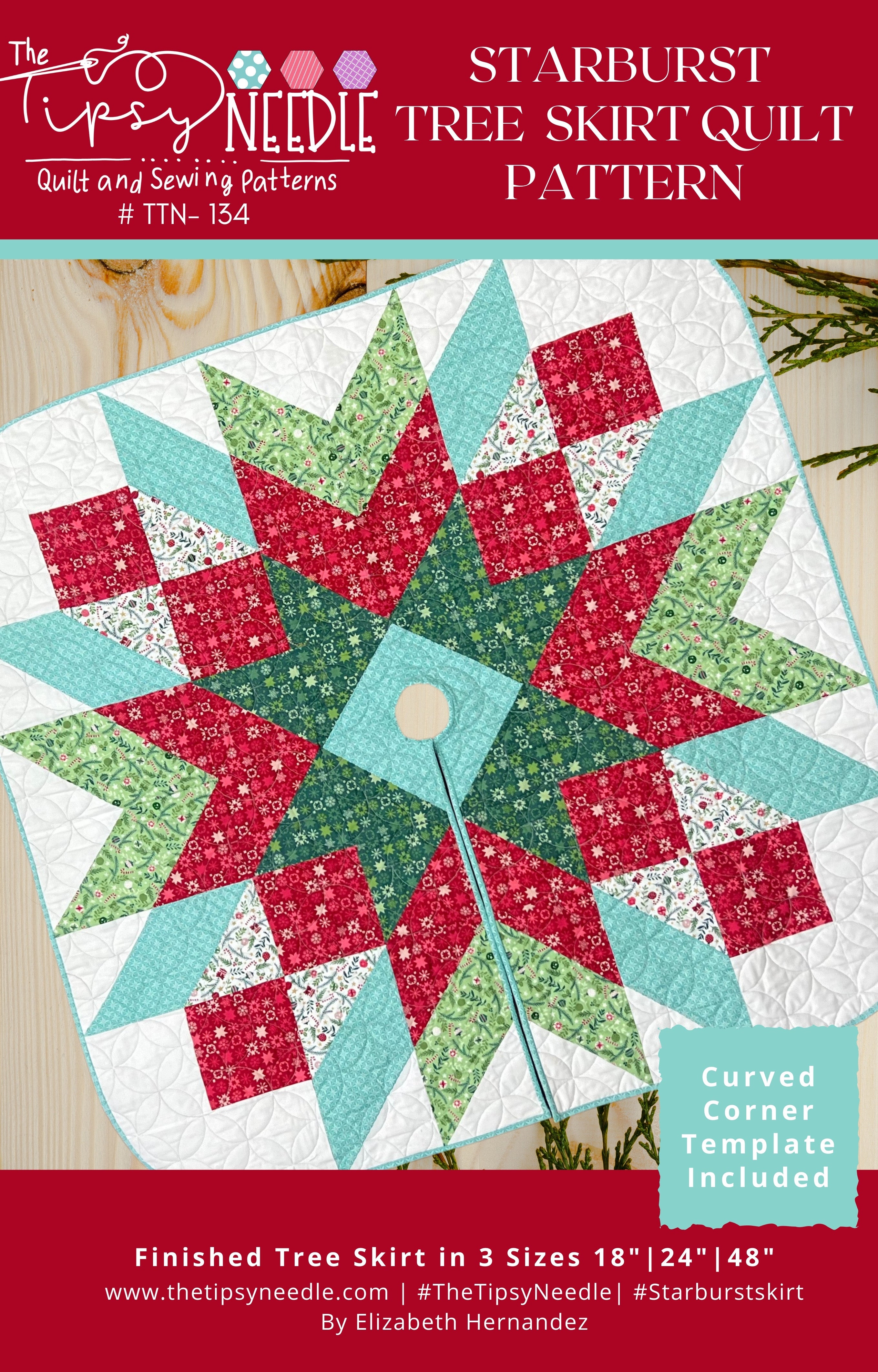 TTN-134 Starburst Tree Skirt Digital PDF Pattern