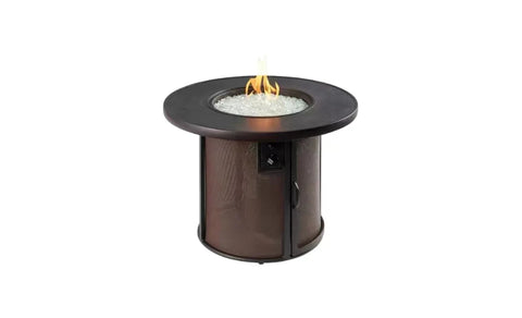 Round Gas Fire Pit Table with Stonefire by Outdoor Greatroom Company