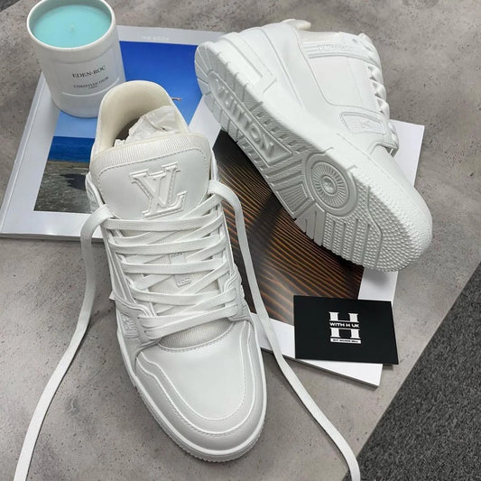 Louis Vuitton Monogram White Sky Blue Trainers – ukshopwithh